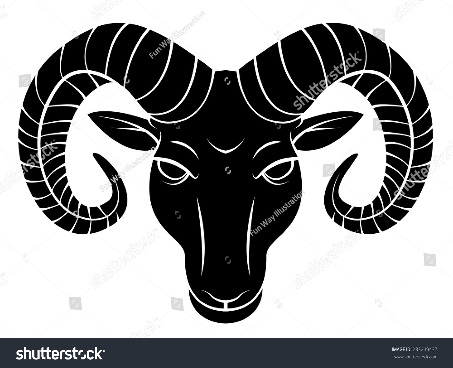 Goat Head Stock Vector 233249437 - Shutterstock