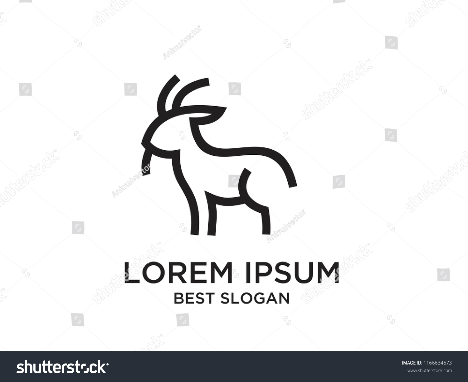 Goat Logo Icon Designs Stock Vector Royalty Free 1166634673