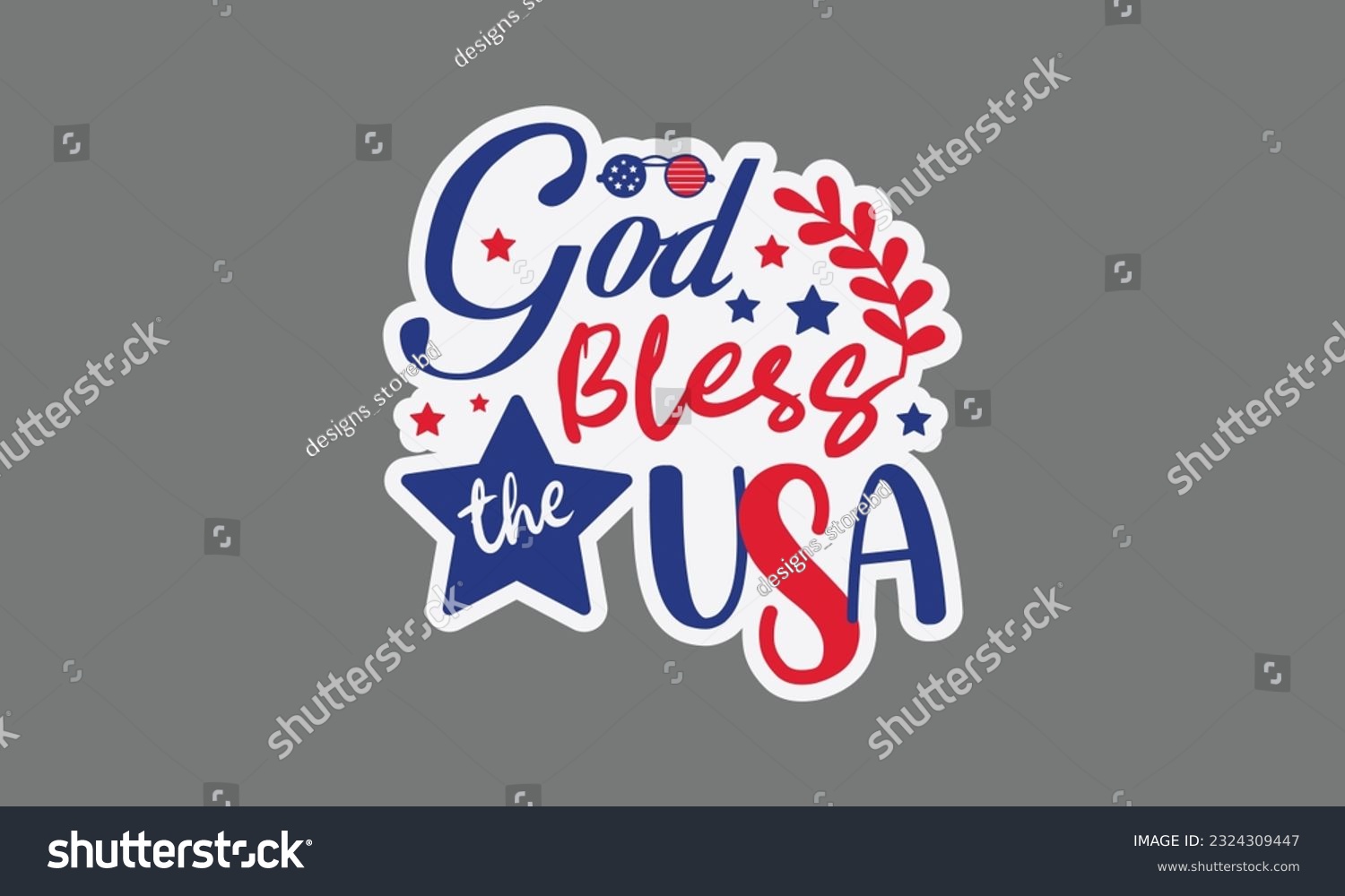 SVG of God bless the usa svg, 4th of July svg, Patriotic , Happy 4th Of July, America shirt , Fourth of July sticker, independence day usa memorial day typography tshirt design vector file svg