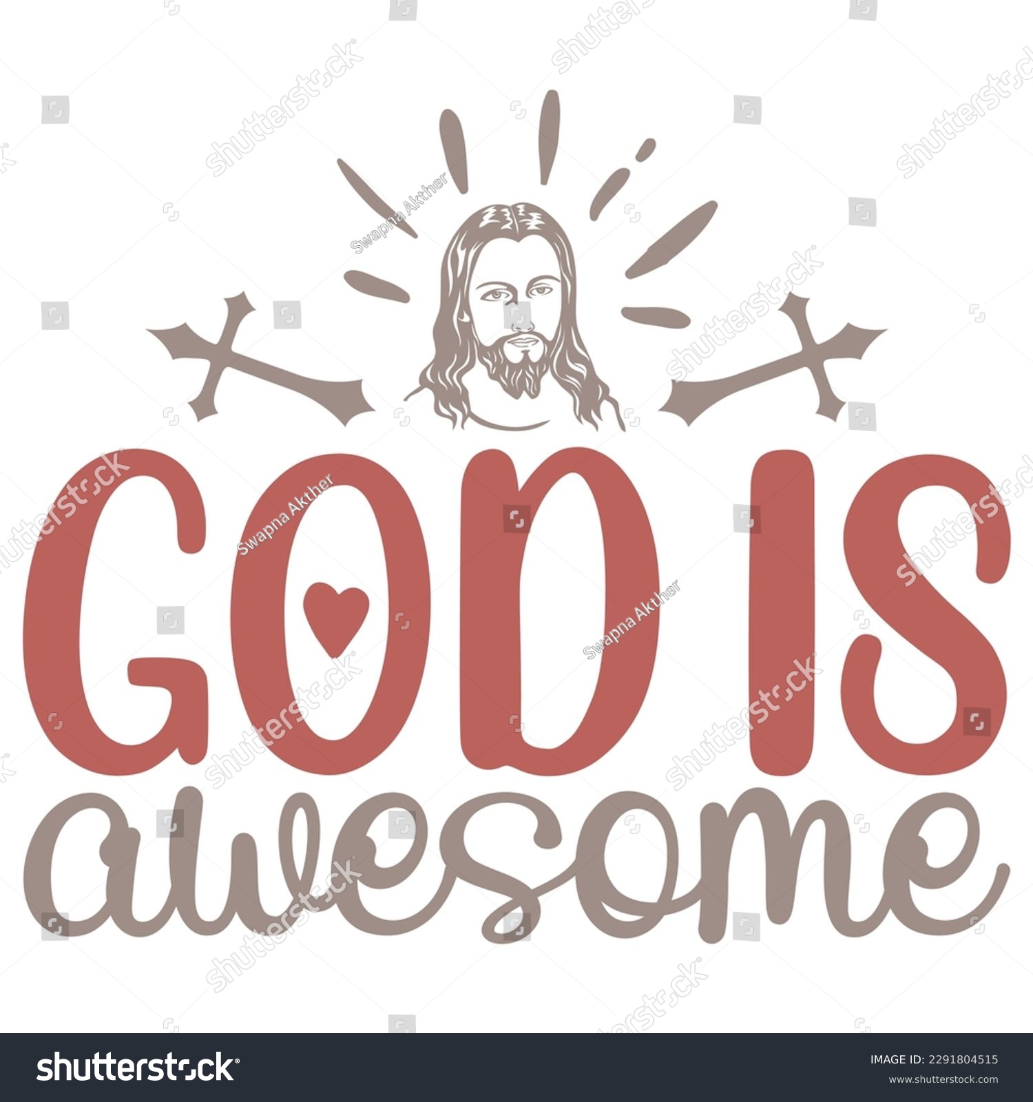 SVG of God Is Awesome - Jesus Christian SVG And T-shirt Design, Jesus Christian SVG Quotes Design t shirt, Vector EPS Editable Files, can you download this Design. svg