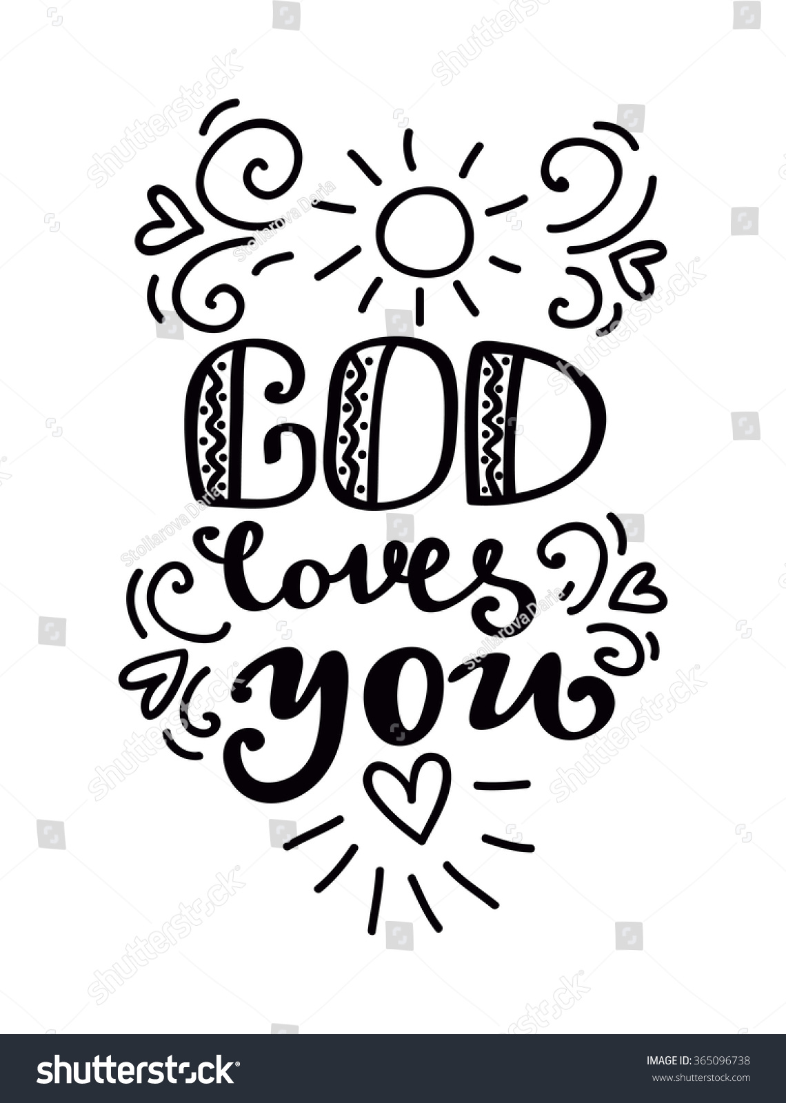 God loves you Typography poster Vector quote for God