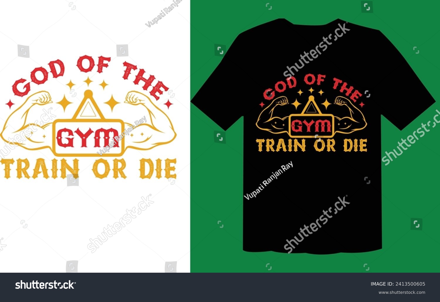 SVG of God Of The Gym Train Or Die T Shirt File , Workout T Shirt File svg