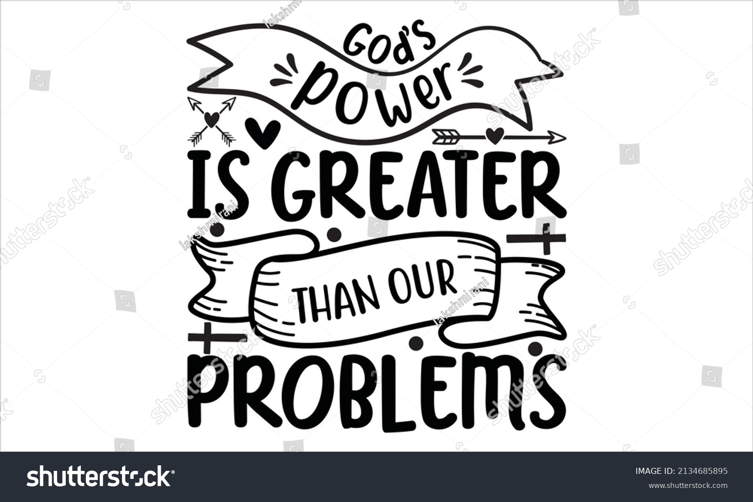 gods-power-greater-than-our-problems-stock-vector-royalty-free