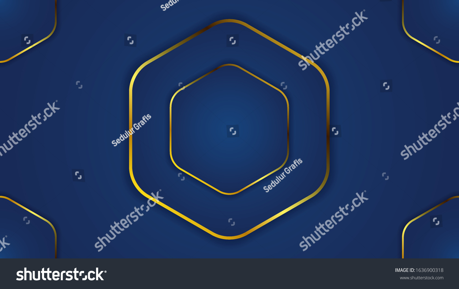 Gold Abstract Hexagon Banner Background Blue Stock Vector (Royalty Free ...