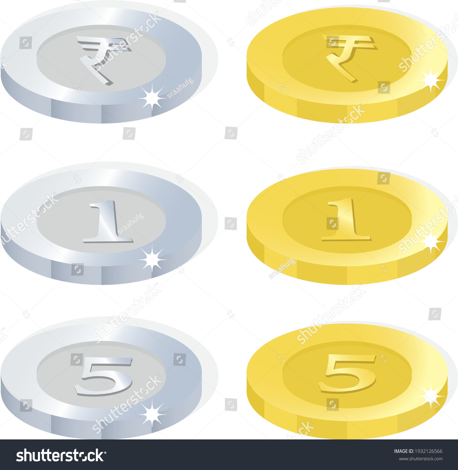 SVG of gold and silver coin isolated vector svg