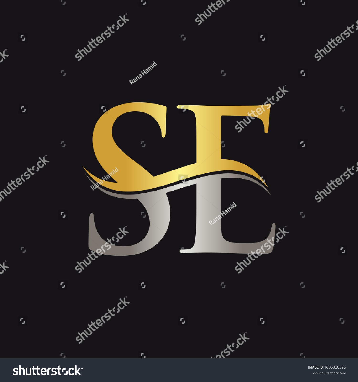 Gold Silver Letter Se Logo Design: Vector De Stock (libre De Regalías ...