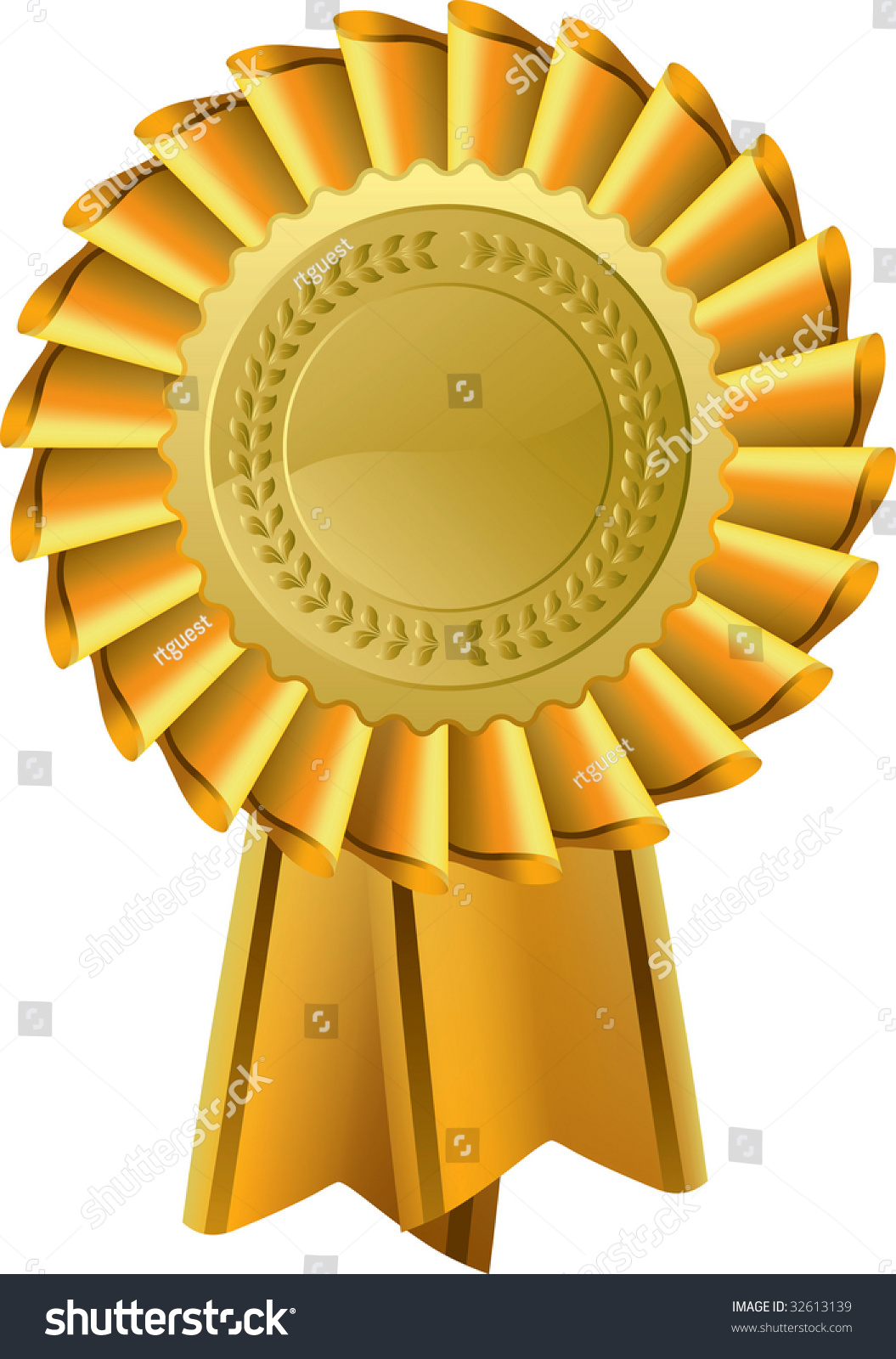 Gold Award Seal Rosette Vector Icon Stock Vector 32613139 - Shutterstock