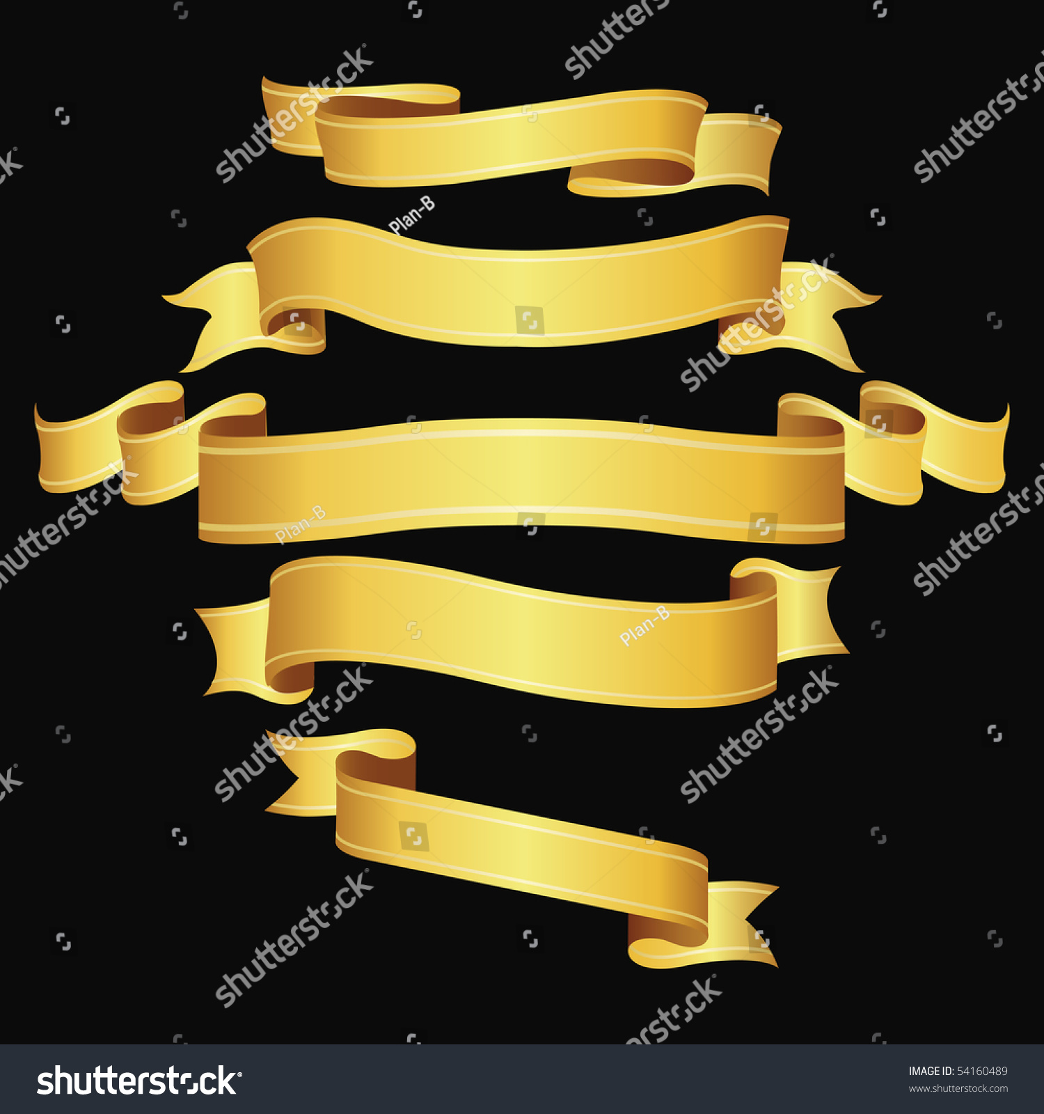 Gold Banners Stock Vector Illustration 54160489 : Shutterstock