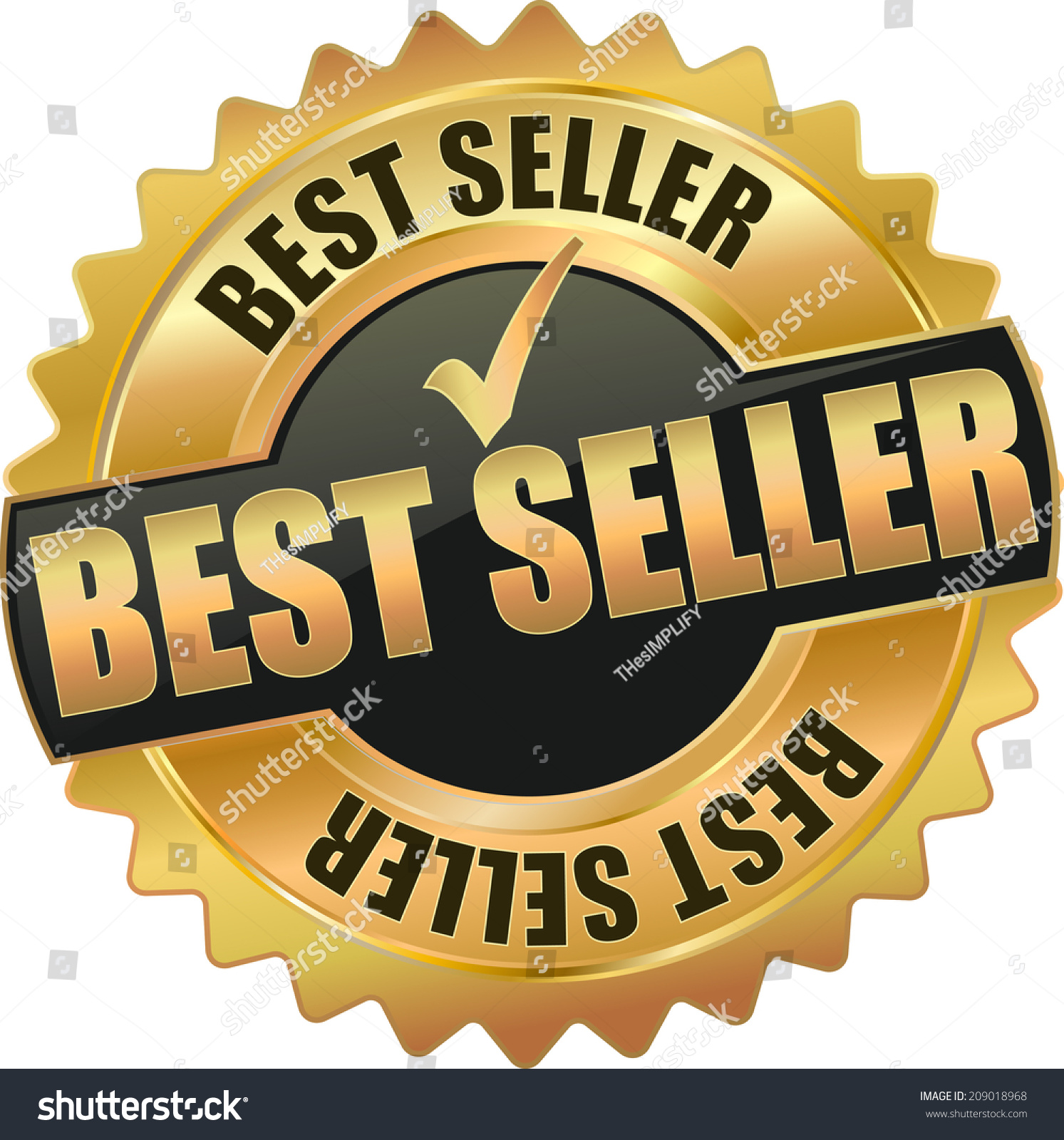 Gold Best Seller Seal Stock Vector Illustration 209018968 : Shutterstock