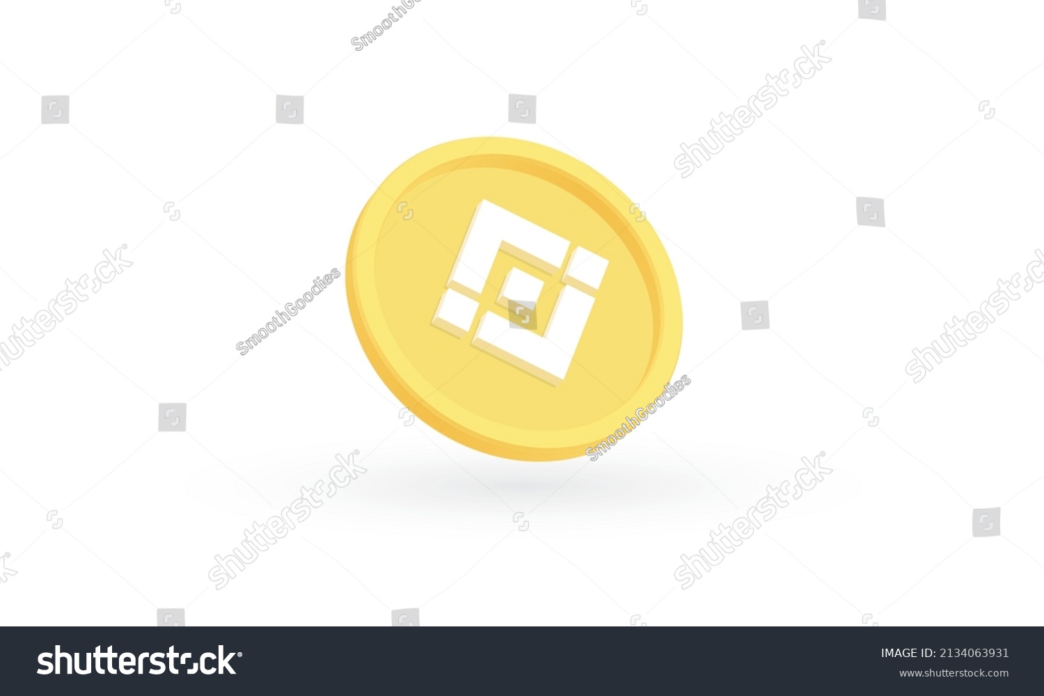 SVG of Gold Binance coin cryptocurrency on white background, BNB coin, Digital payment system blockchain svg