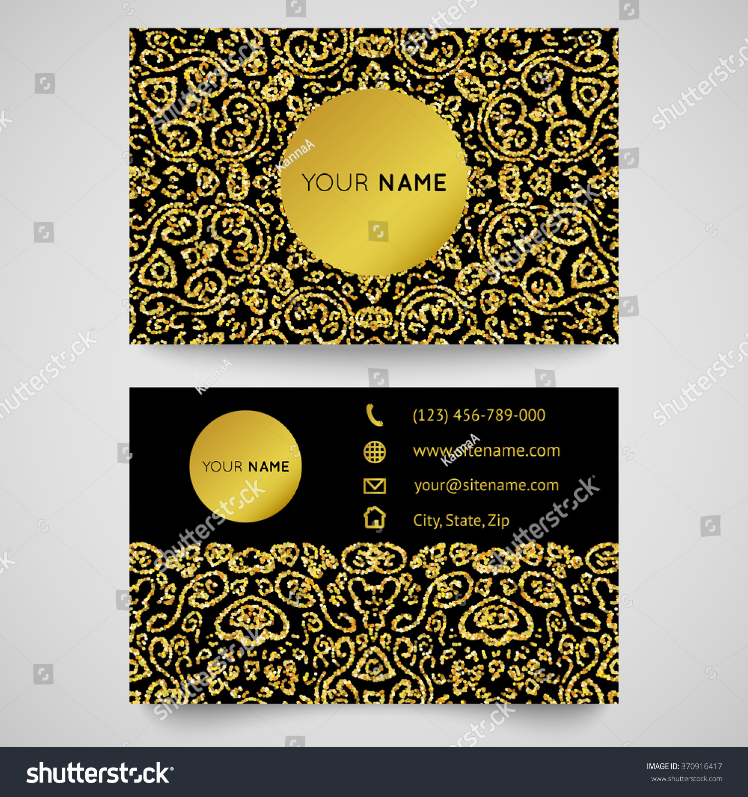 gold business card template bright golden stock vector