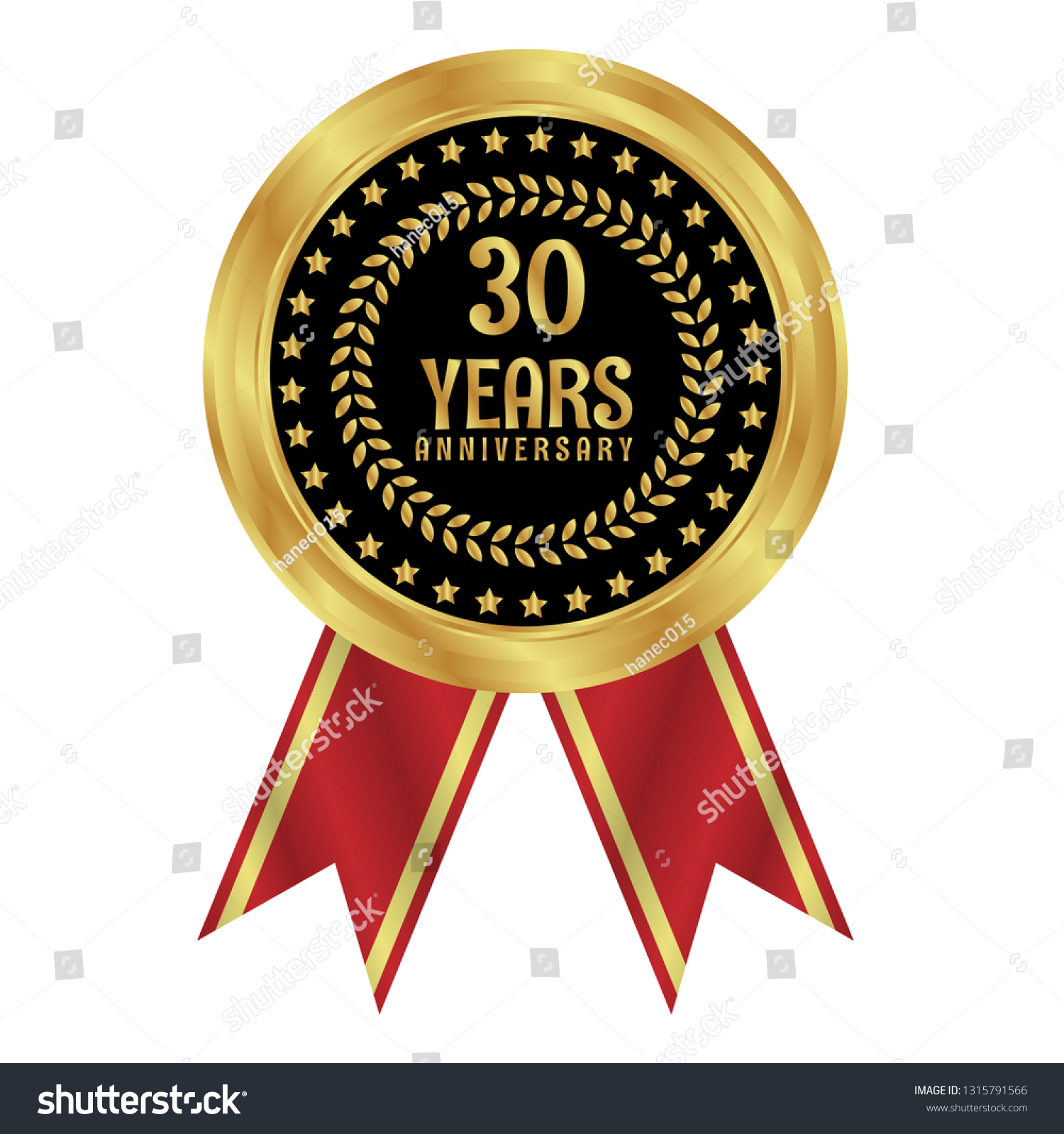 SVG of Gold button with 30 years anniversary . emblem, label, badge,sticker, logo. Designed for celebration or anniversary svg