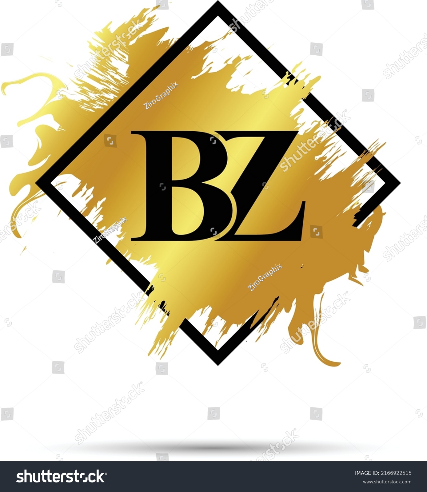 Gold Bz Logo Symbol Vector Art Stock Vector (Royalty Free) 2166922515 ...