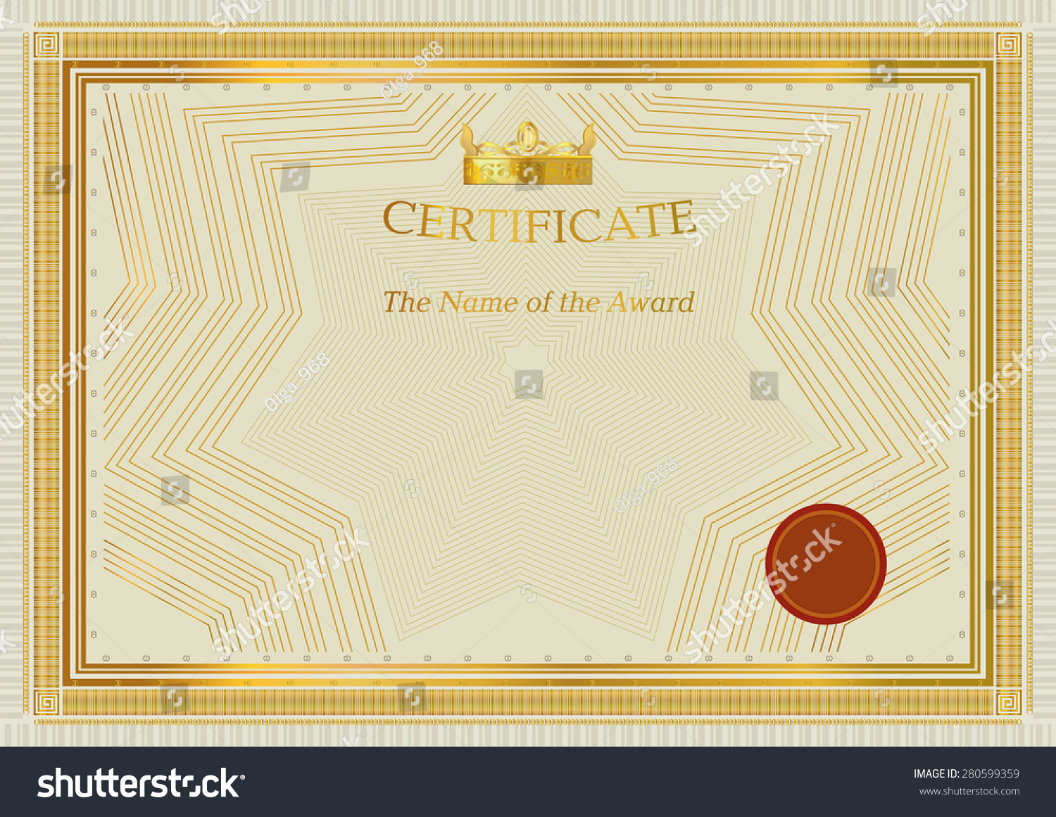 gold certificate template
