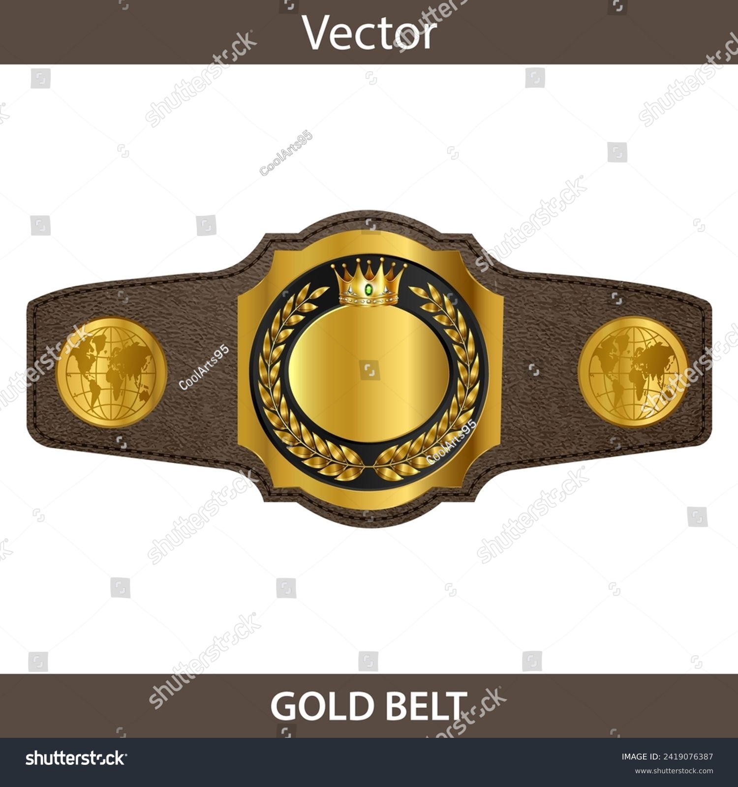 SVG of gold championship belt vector illustration svg
