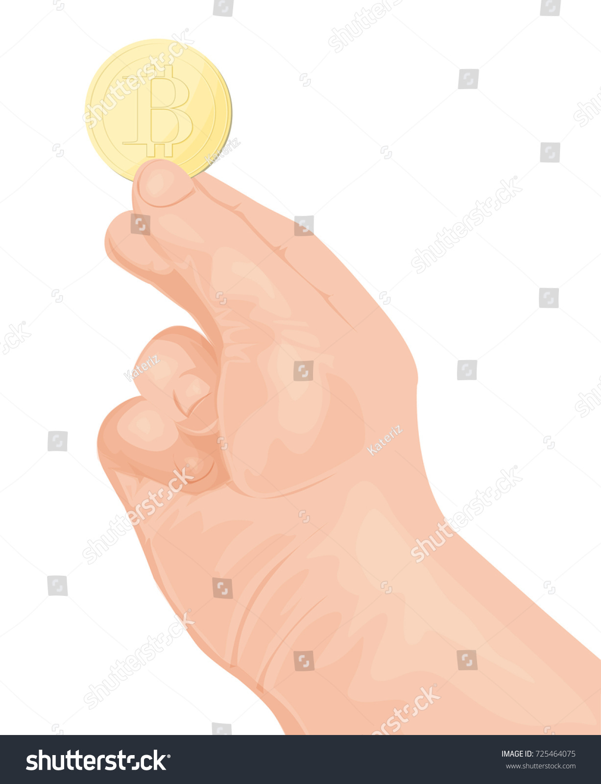 SVG of Gold coin at hand. Vector illustration isolated svg
