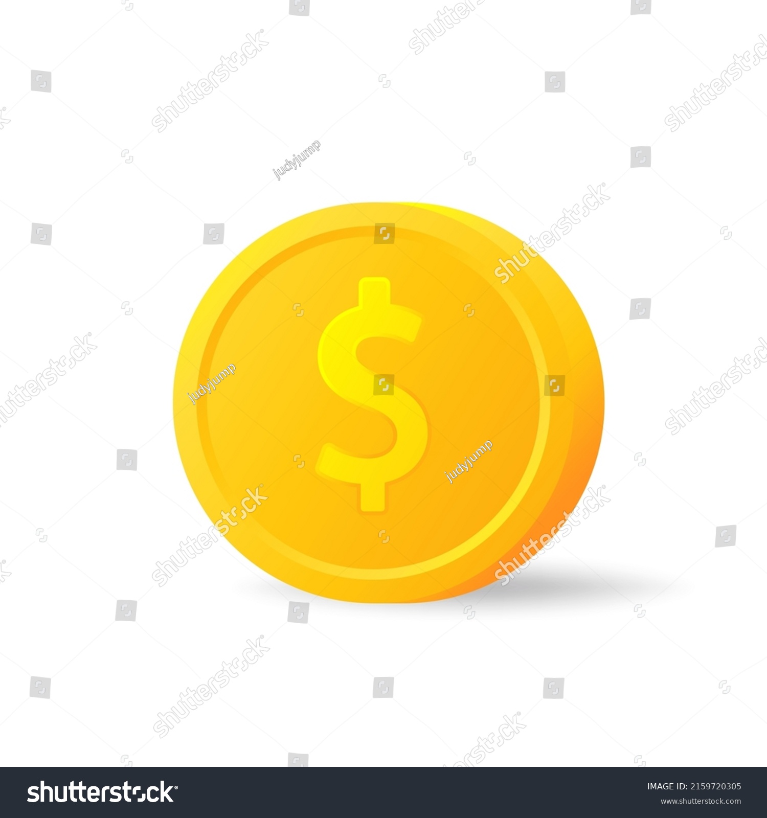 Gold Coin Icon Dollar Sign Vector Stock Vector (Royalty Free ...