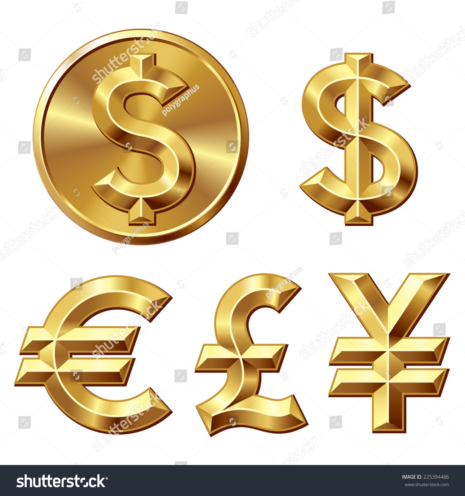 Gold Coin Dollar Sign Eps8 Cmyk Stock Vector 225394486 - Shutterstock