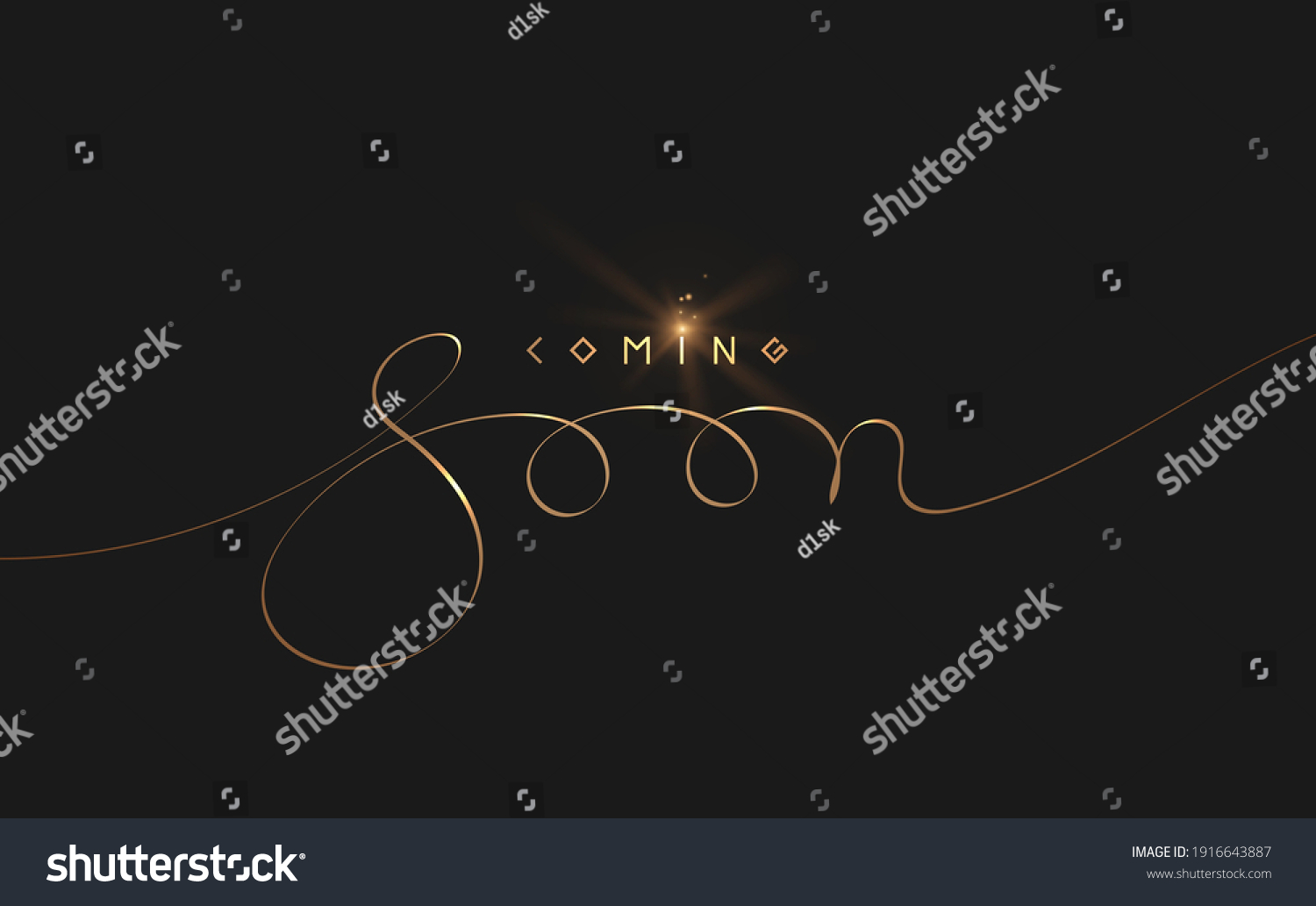 SVG of Gold color stylized coming soon text svg