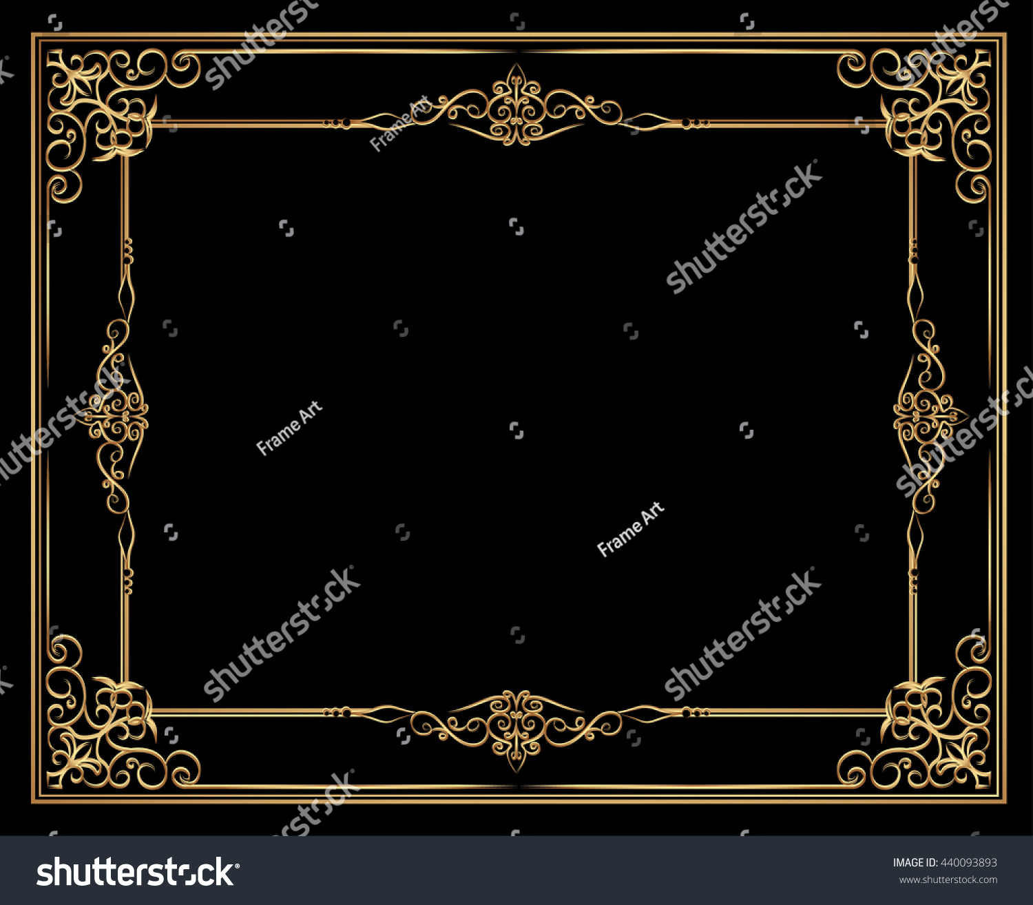 Gold Corner Ornament Greeting Card Vector Stock Vector (Royalty Free ...