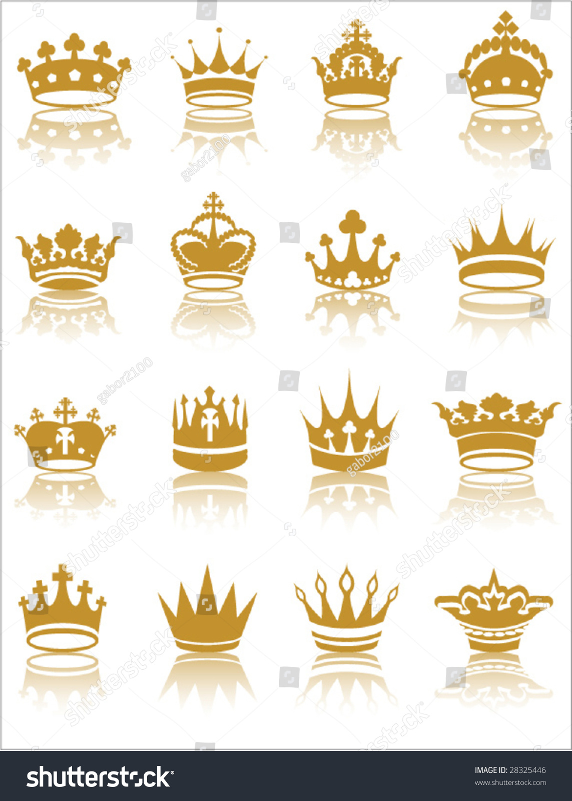 Download Gold Crown Collection Vector Illustration เวกเตอร์สต็อก ...