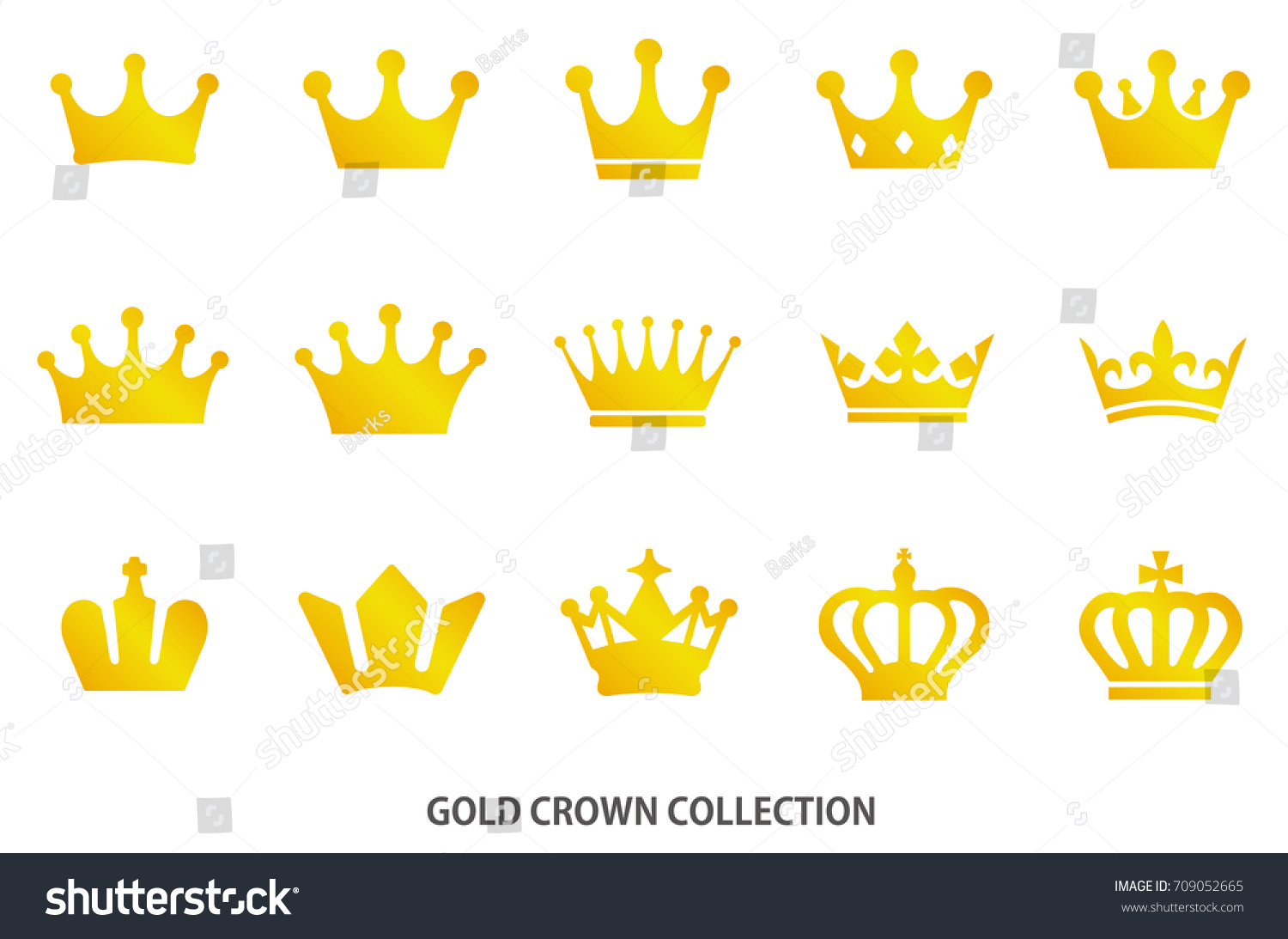 Gold Crown Icon Vector Stock Vector 709052665 - Shutterstock