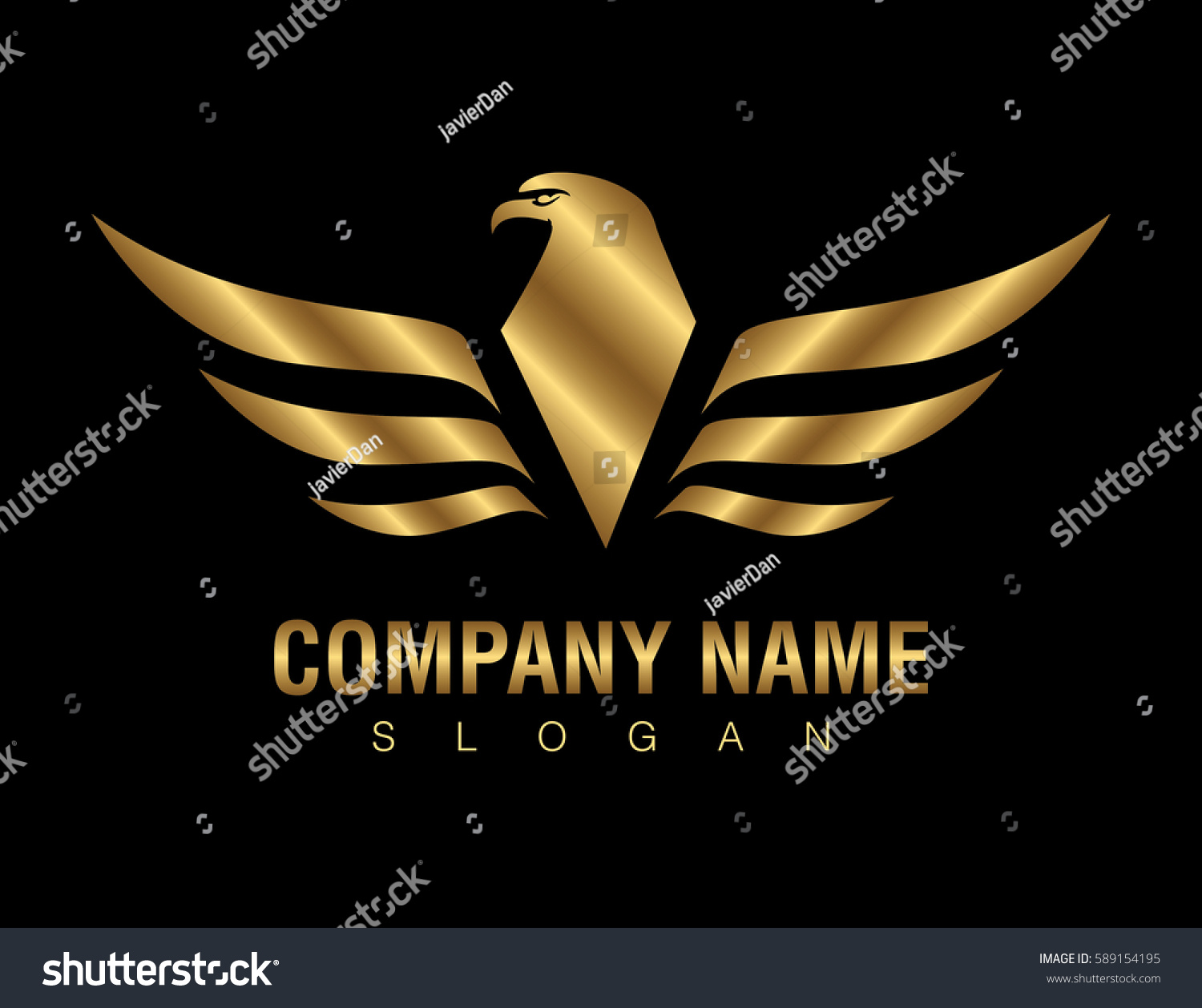 Gold Eagle Logo Stock Vector (Royalty Free) 589154195 - Shutterstock