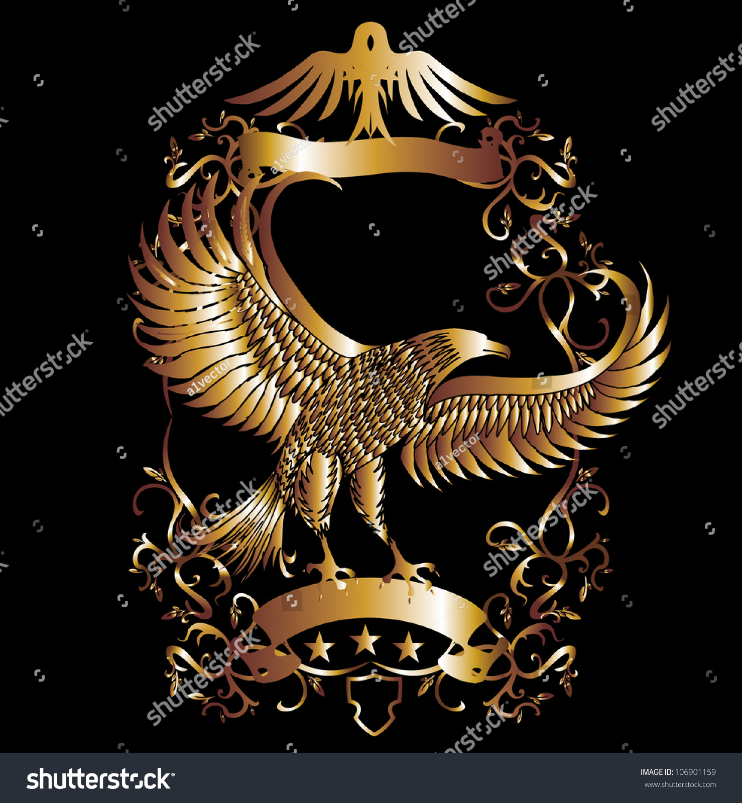 Gold Eagle Shield Stock Vector 106901159 - Shutterstock