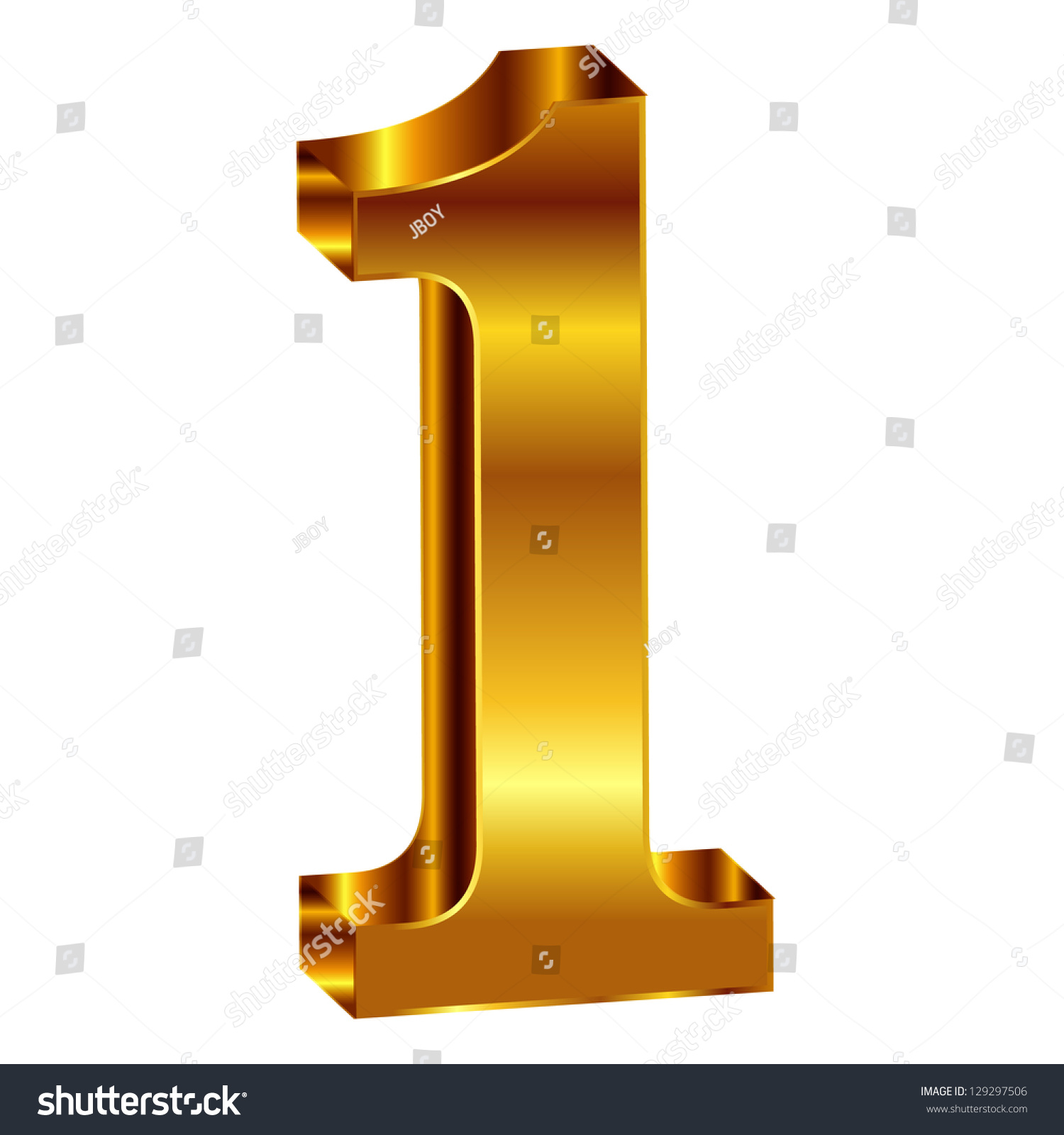 Gold Emblem Number 1 Stock Vector 129297506 - Shutterstock