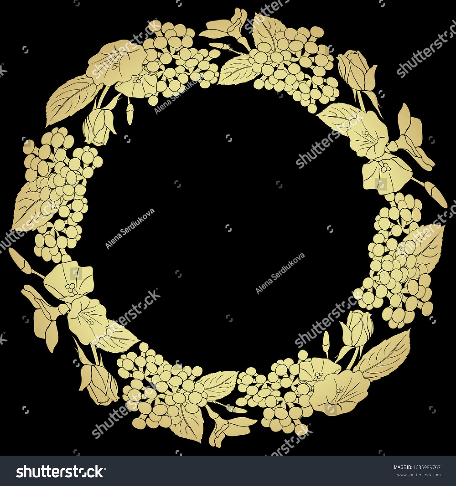 Rose Gold and Black Wreath