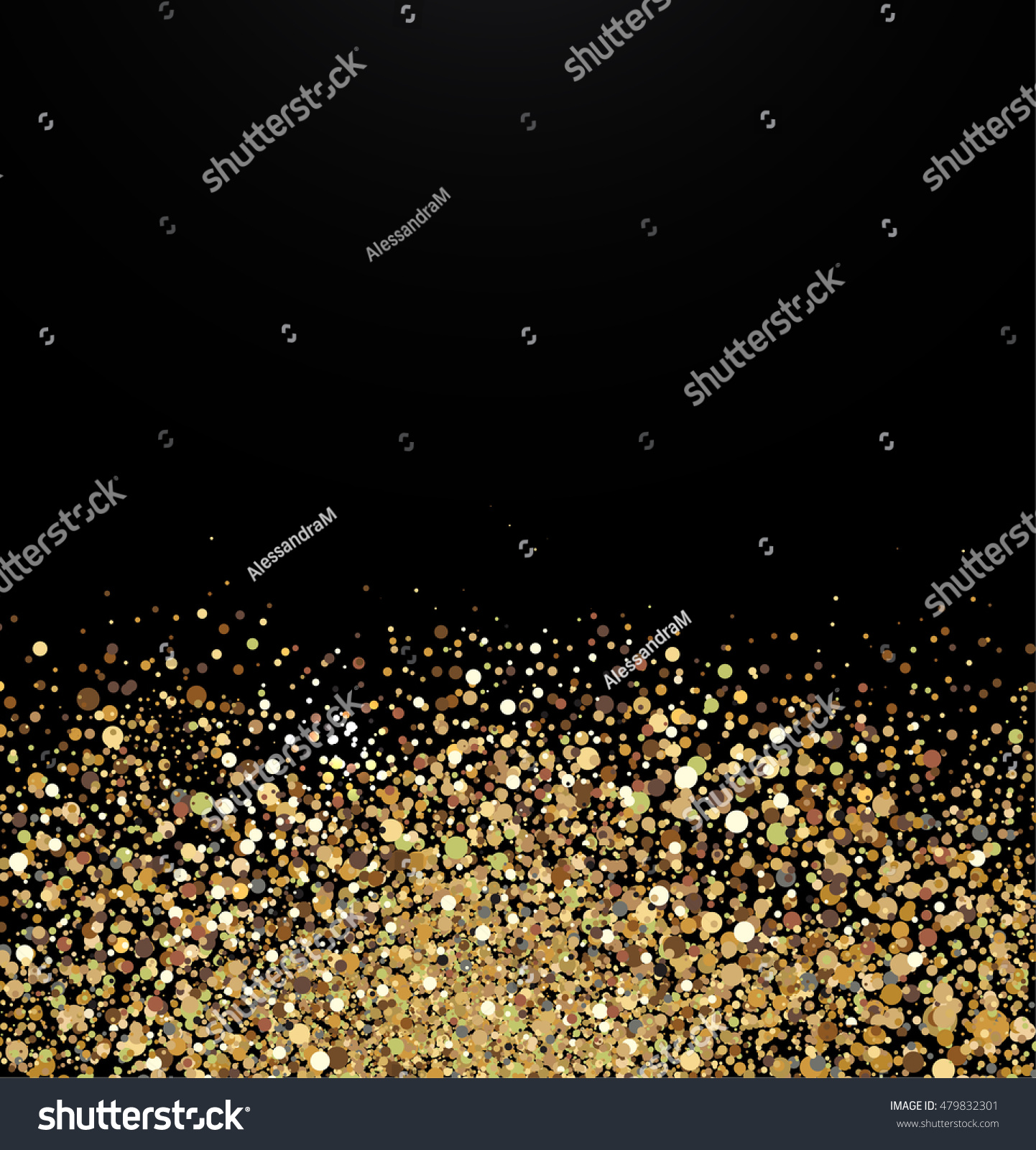 Gold Glitter Against Black Background Stock Vector (Royalty Free) 479832301