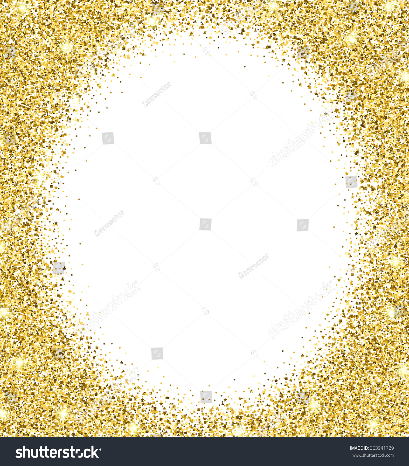Gold Glitter Background Gold Sparkle Round Stock Vector 