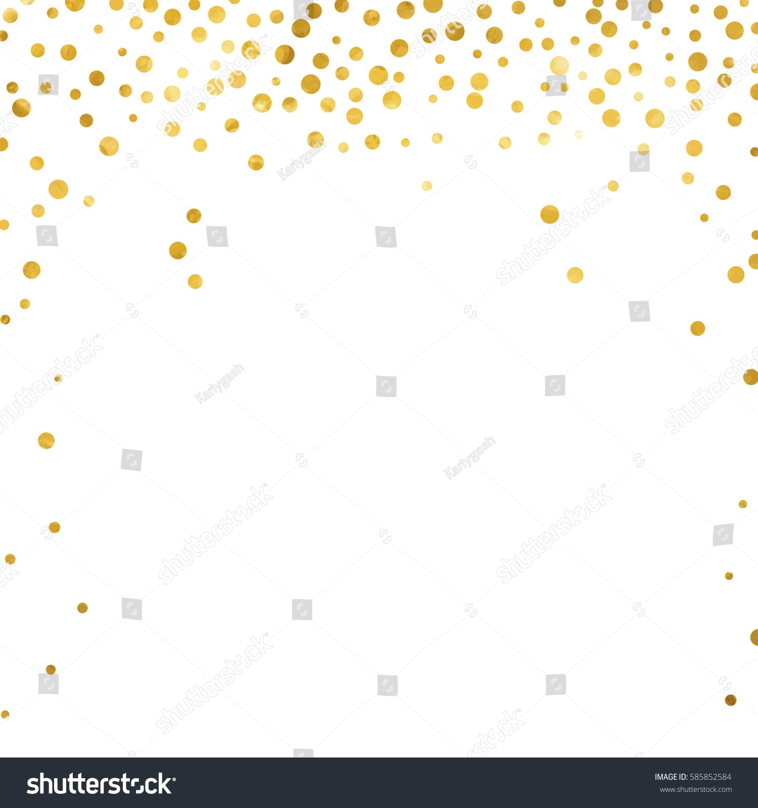 Gold Glitter Background Polka Dot Vector Stock Vector 585852584 ...