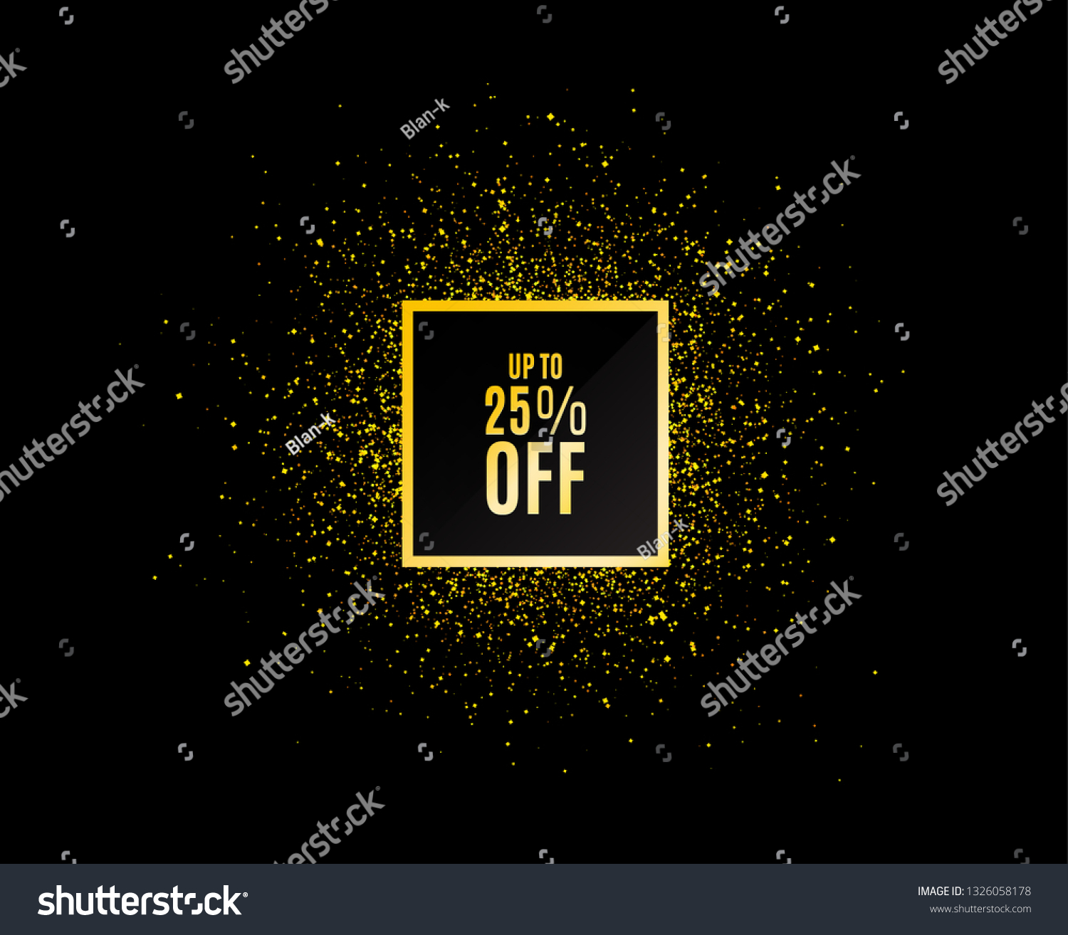 Gold Glitter Banner 25 Off Sale Stock Vector Royalty Free