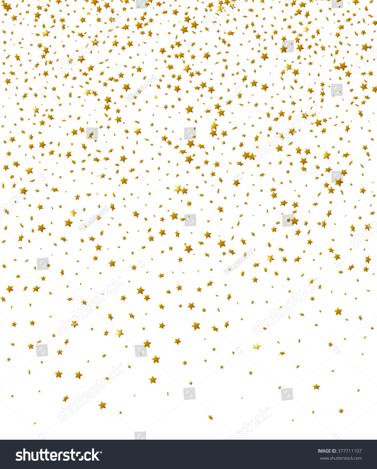 Gold Glitter Falling Stars. Golden Sparkle Star On White Background ...