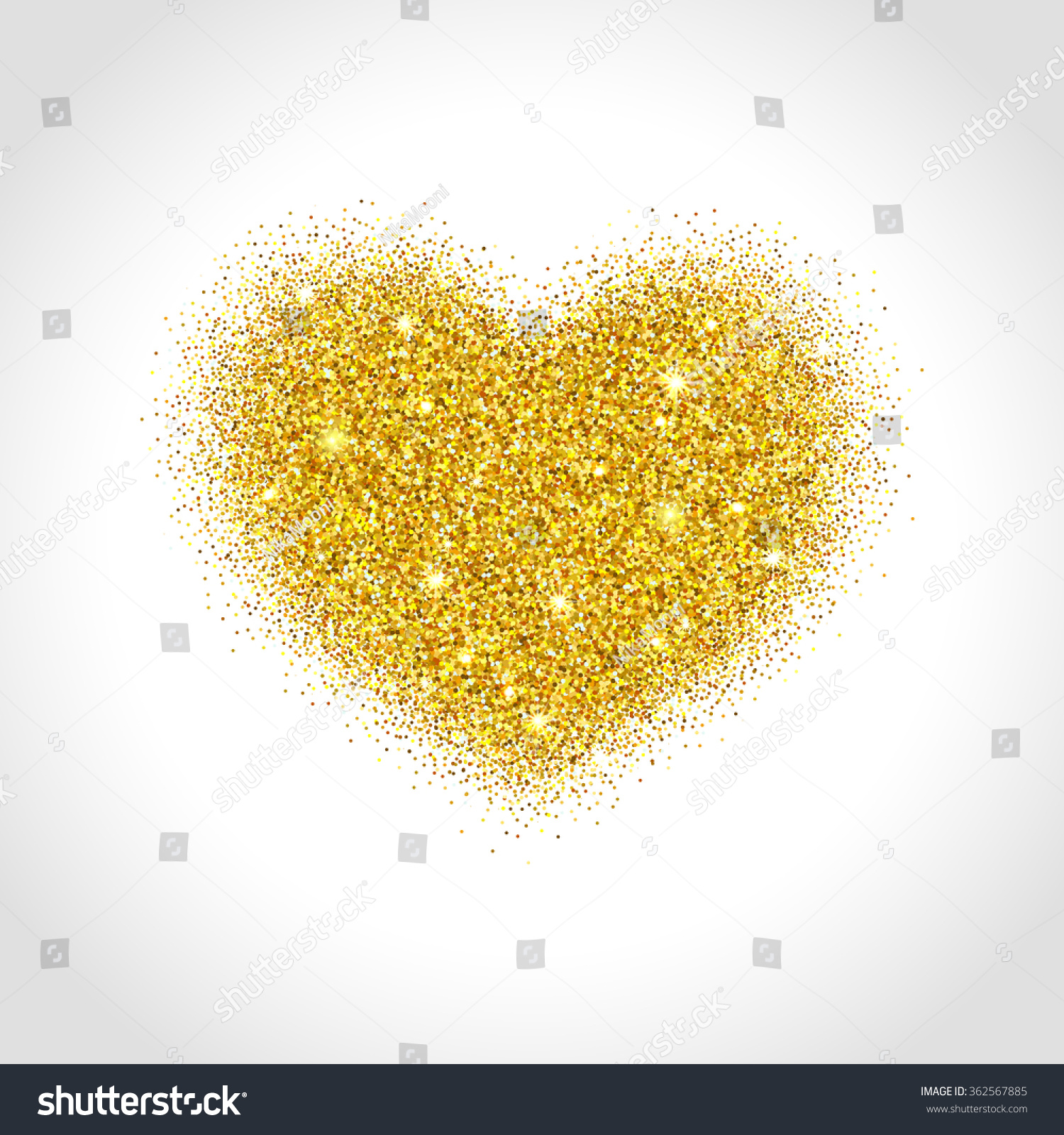 Gold Glitter Heart Gold Sparkle Heart Stock Vector 362567885 - Shutterstock