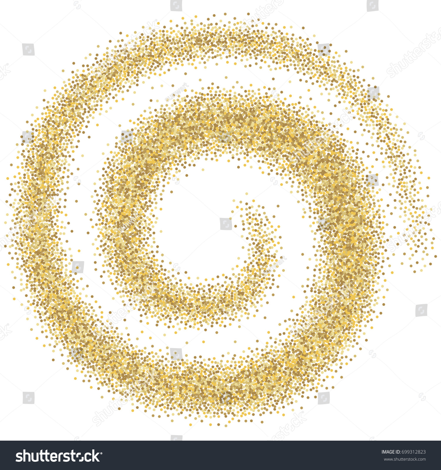 Gold Glitter Spiral Vector Isolated On Stock Vector (Royalty Free ...