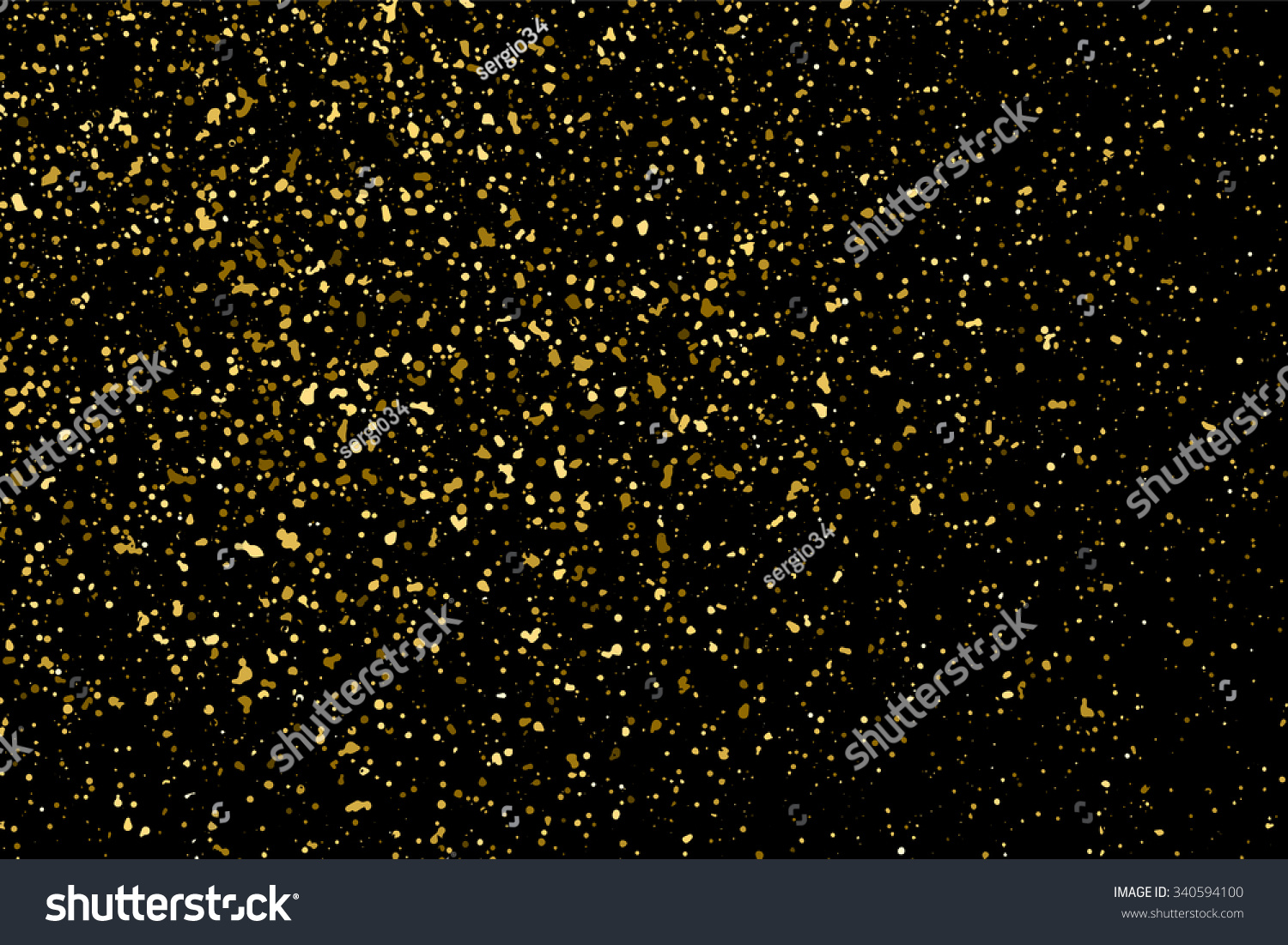 Gold Glitter Texture On Black Background Stock Vector (Royalty Free