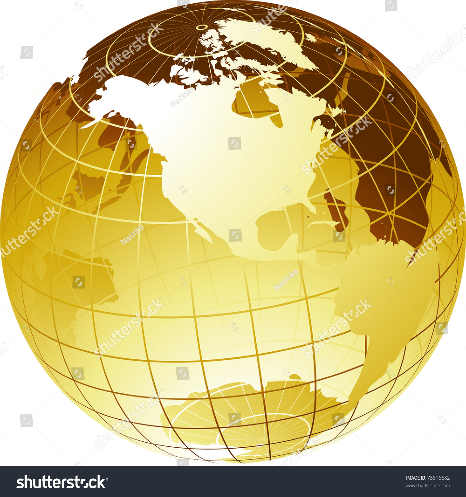 Gold Globe Stock Vector 75816682 : Shutterstock