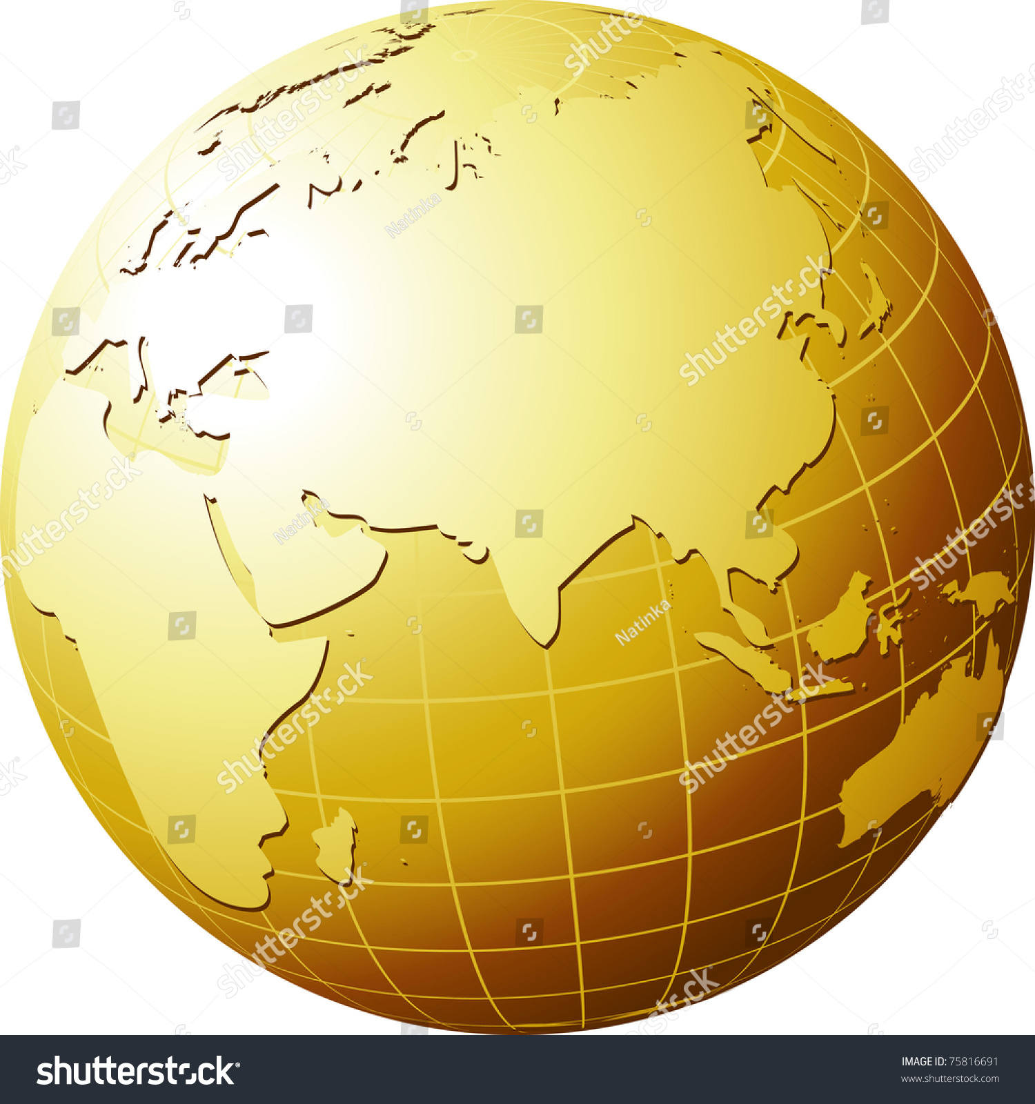 Gold Globe Stock Vector (Royalty Free) 75816691 | Shutterstock