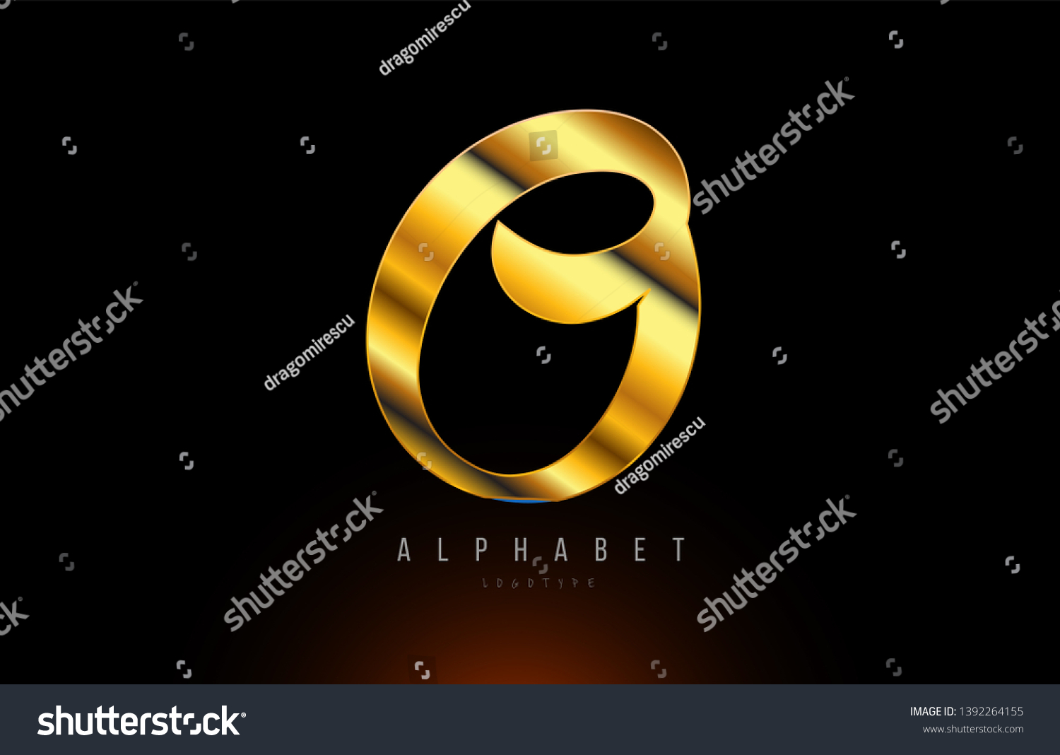 Gold Golden Letter O Logo Design Stock Vector (Royalty Free) 1392264155 ...