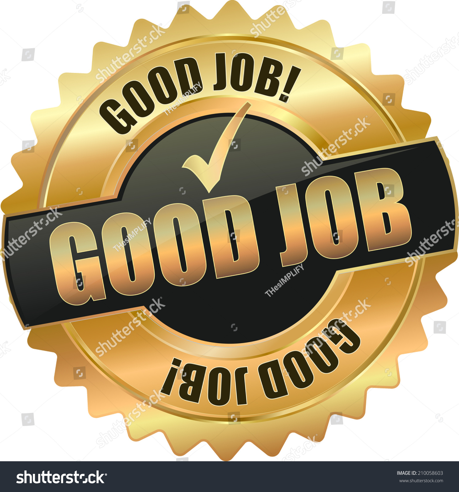 Gold Good Job Sign Stock Vector 210058603 - Shutterstock