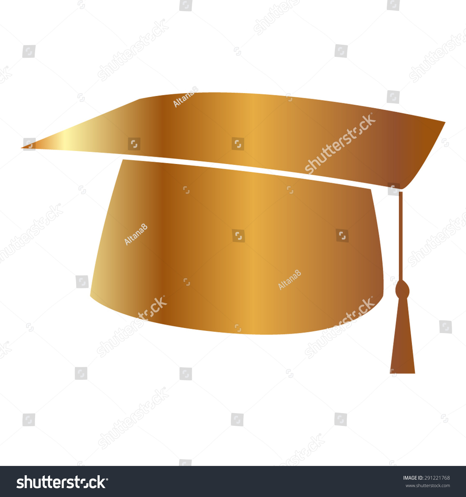 Gold Graduation Cap Icon Stock Vector 