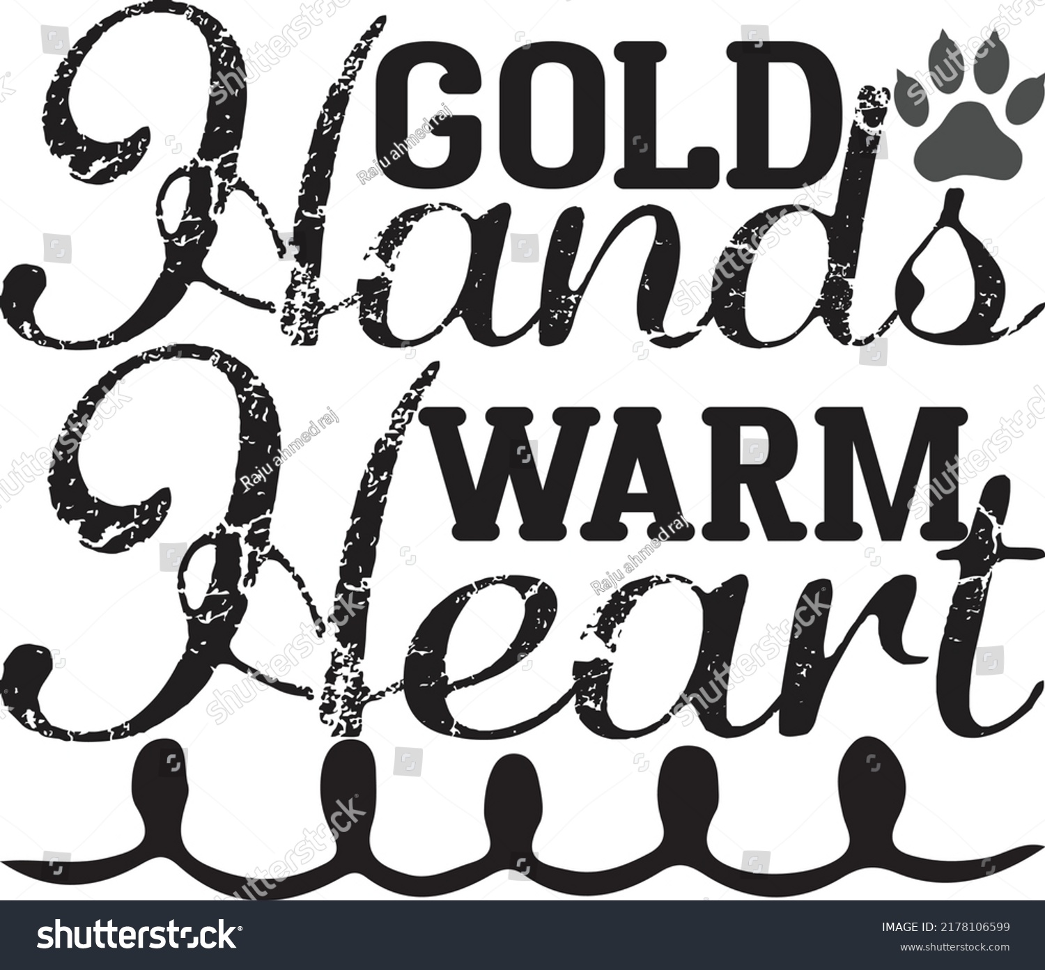 SVG of Gold hands warm heart, Svg t-shirt design and vector file. svg