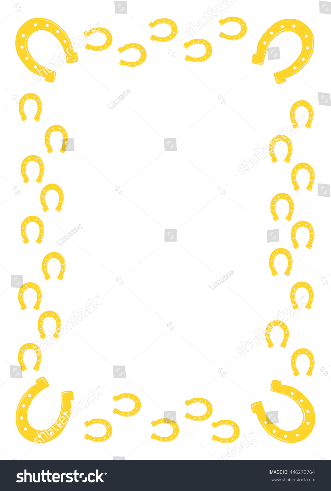 Gold Horseshoe Frame. Stock Vector Illustration 446270764 Shutterstock