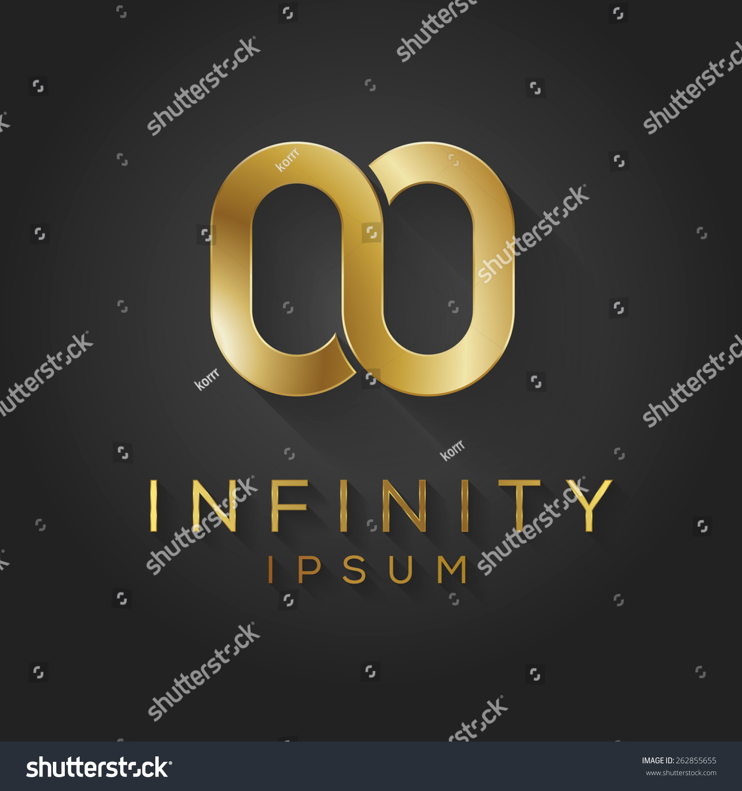 Gold Infinity Logo Template. Vector Graphic Element. - 262855655 ...