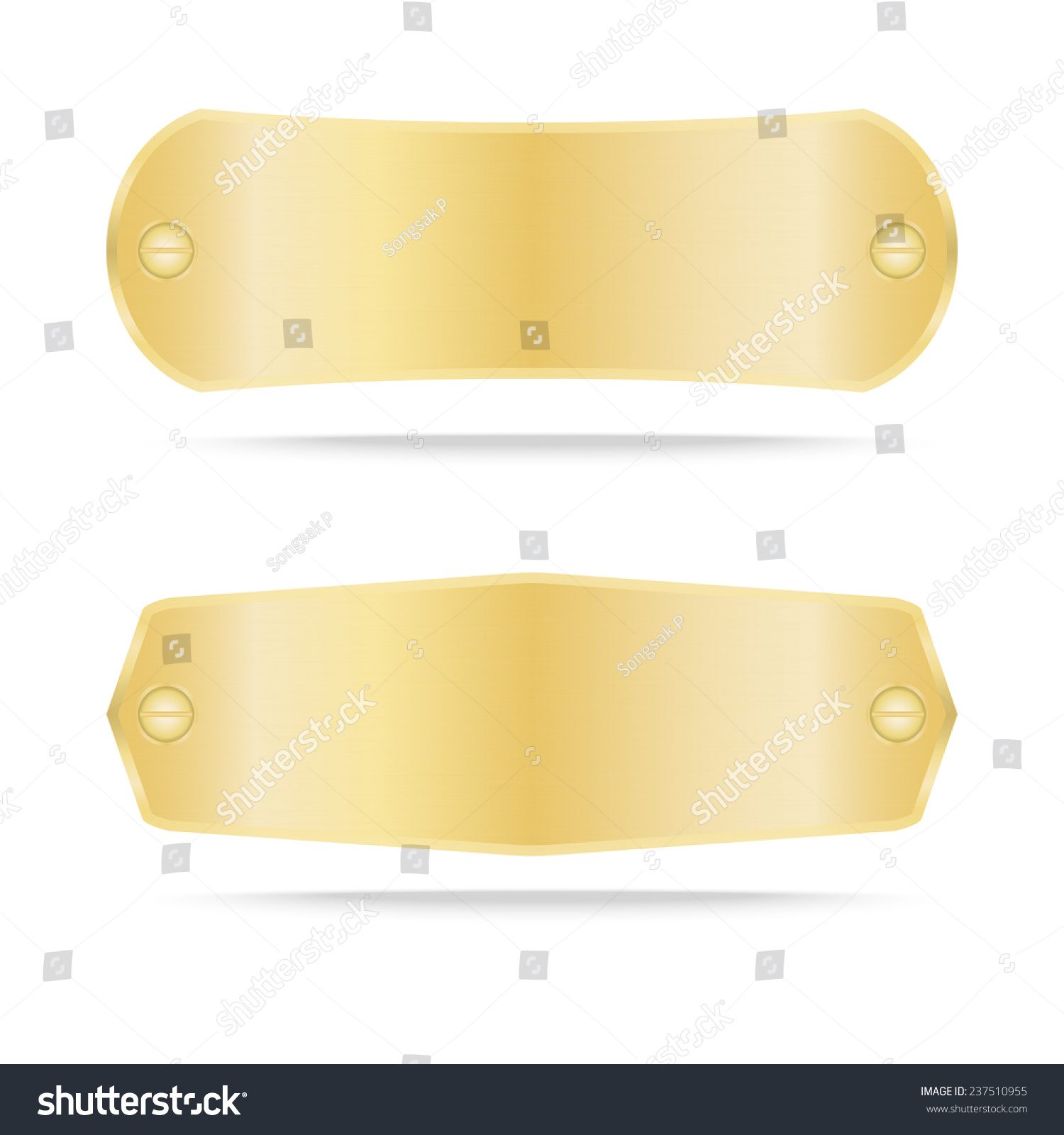 Gold Label Metal Metallic Gold Name Stock Vector (Royalty Free ...