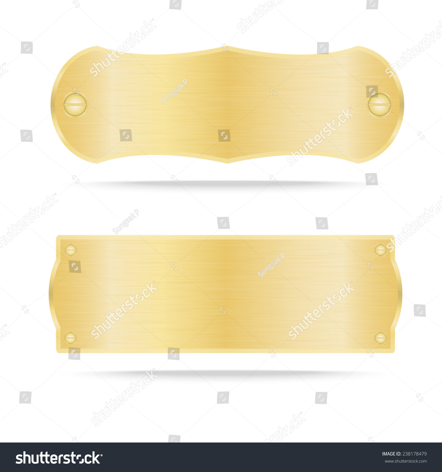 Gold Label Metal Metallic Gold Name Stock Vector 238178479 - Shutterstock