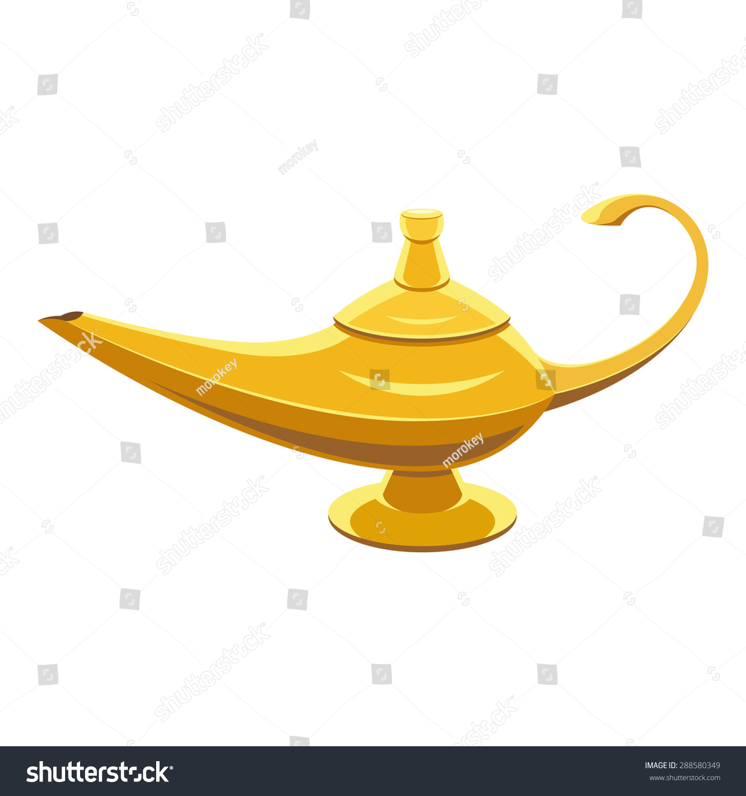 Gold Lamp Genie Stock Vector 288580349 - Shutterstock