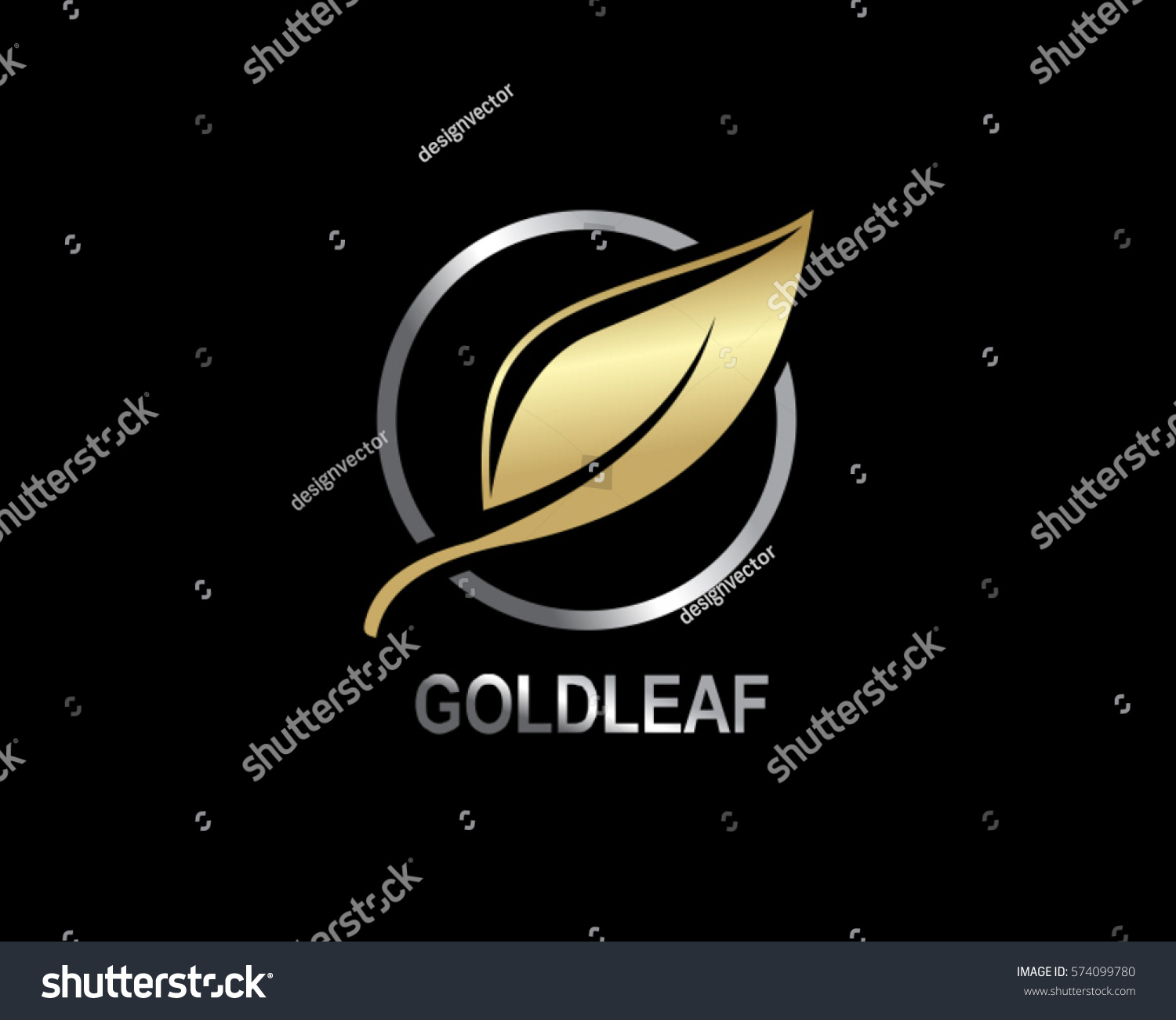 Gold Leaf Vector Logo 2 Stock Vector (Royalty Free) 574099780 ...